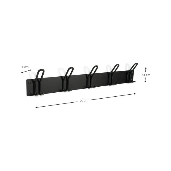 Crna željezna zidna vješalica 70 cm Miles – Spinder Design-image-3