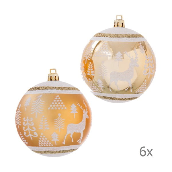 Set od 6 božićnih dekoracija u zlatnoj boji Unimasa Deer