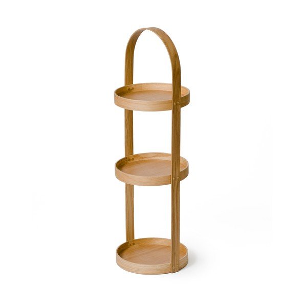 Stalak za kupaonicu od hrastovog drveta s 3 police Wireworks Round Caddy Mezza-image-2