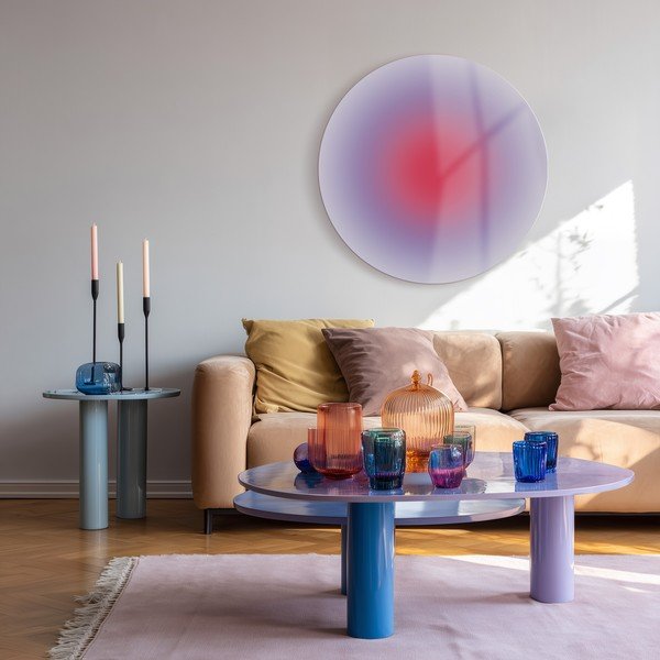 Tiskana staklena slika ø 70 cm Halo – Styler-image-2