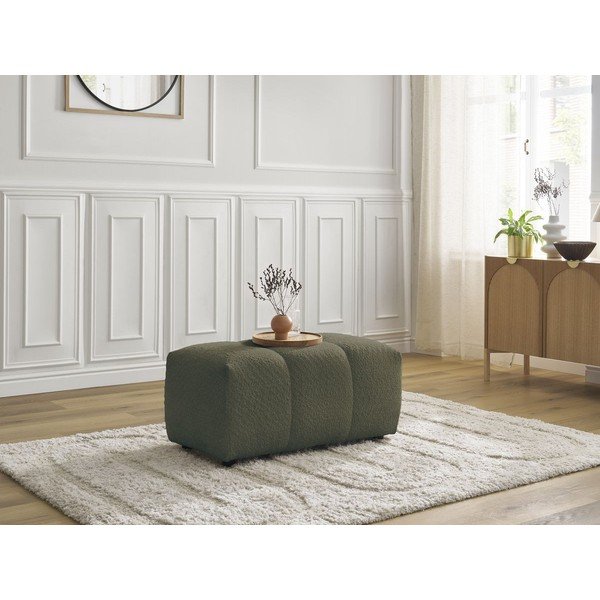 Kaki zeleni tabure od bouclé tkanine Roxelane – Bobochic Paris-image-4