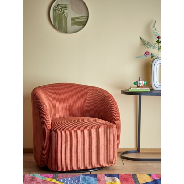 Narančasta wing fotelja od samta Pradi – Bloomingville-image-1