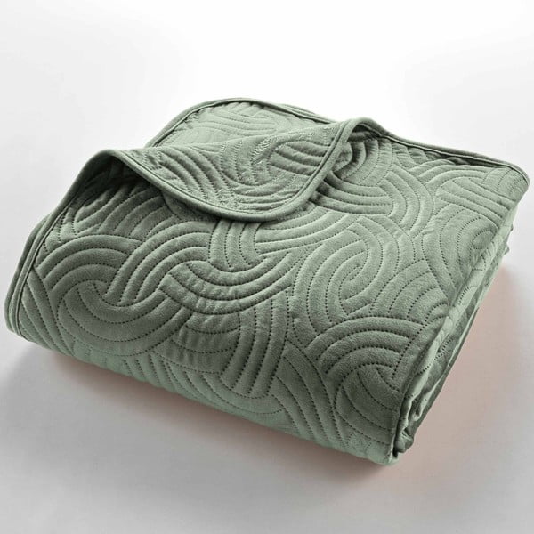 Zeleni set prekrivača i jastučnice od samta 240x260 cm Solange – douceur d'intérieur