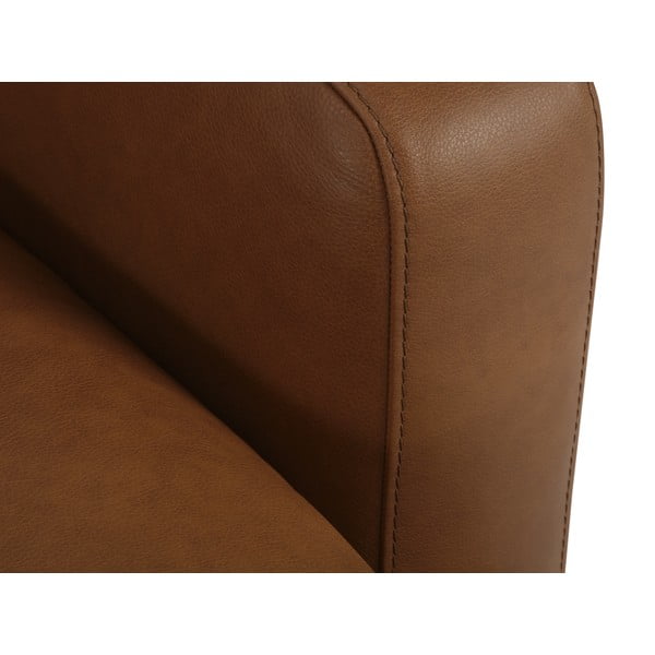 Konjak smeđa kožna sofa 260 cm Virna – Micadoni Home-image-4