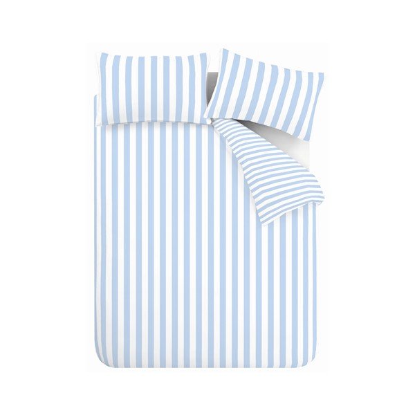 Bijela/plava posteljina za krevet za jednu osobu 135x200 cm Stripe Tease – Sassy B