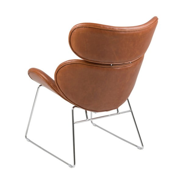 Smeđa fotelja od imitacije kože Actona Cazar-image-1