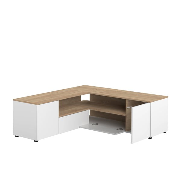 Bijela/u prirodnoj boji TV komoda u dekoru hrasta 130x46 cm Angle – TemaHome-image-4