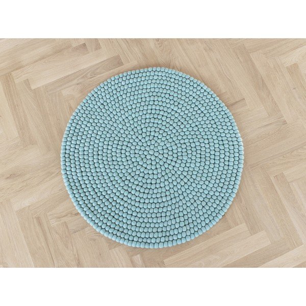 Pastelno plavi tepih od vunenih pompona Wooldot Ball Rugs, ⌀ 120 cm-image-1