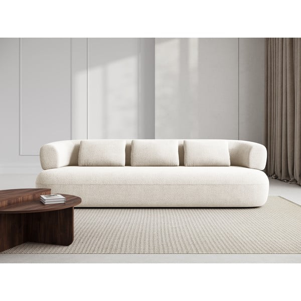 Bež sofa od bouclé tkanine 226 cm Jenny – Micadoni Home-image-1