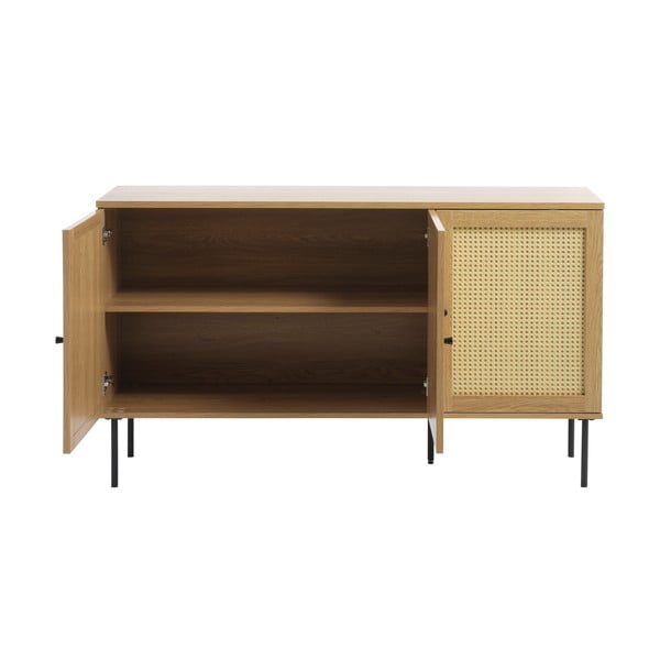 Niska komoda u dekoru hrasta u prirodnoj boji 140x80 cm Pensacola – Unique Furniture-image-3