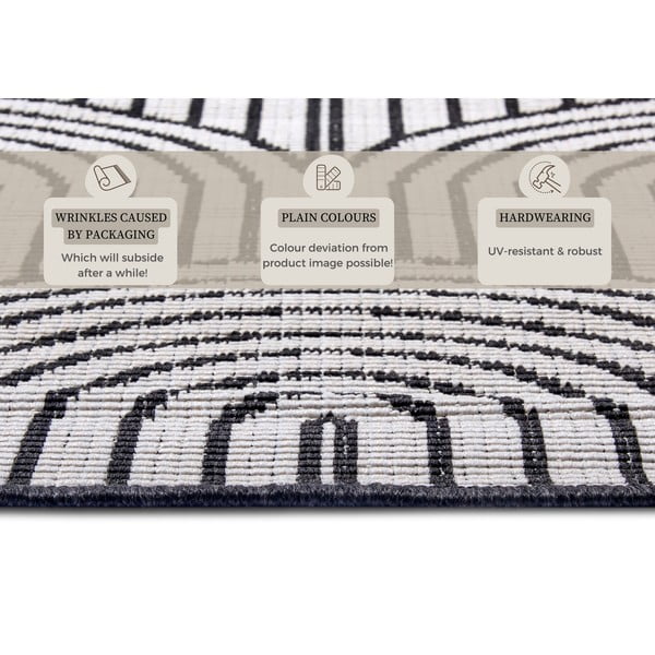 Crno-bijeli vanjski tepih 120x170 cm Pangli Black – Hanse Home-image-4