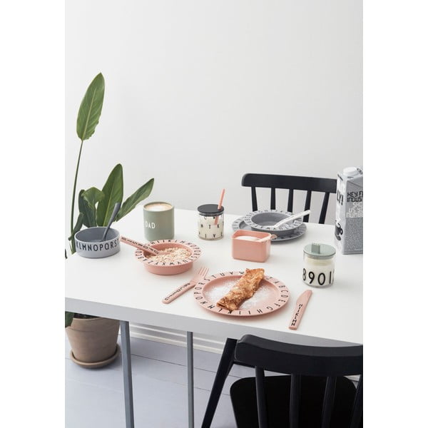 Sivi dječji duboki tanjur Design Letters Eat & Learn, ø 15,5 cm-image-3