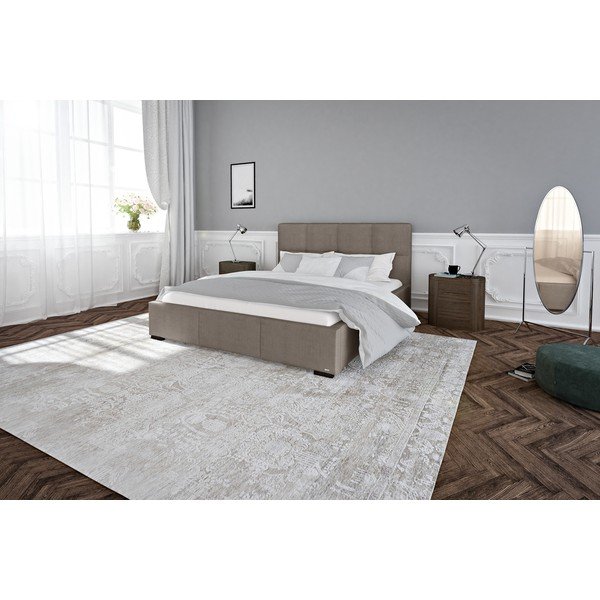 Sivo-smeđi bračni krevet s podnicom i prostorom za odlaganje Guy Laroche Home Fascination, 140 x 200 cm-image-4