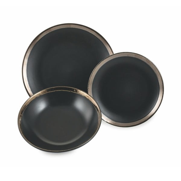 Set od 18 komada crnog zemljanog posuđa Villa d'Este Naima-image-2