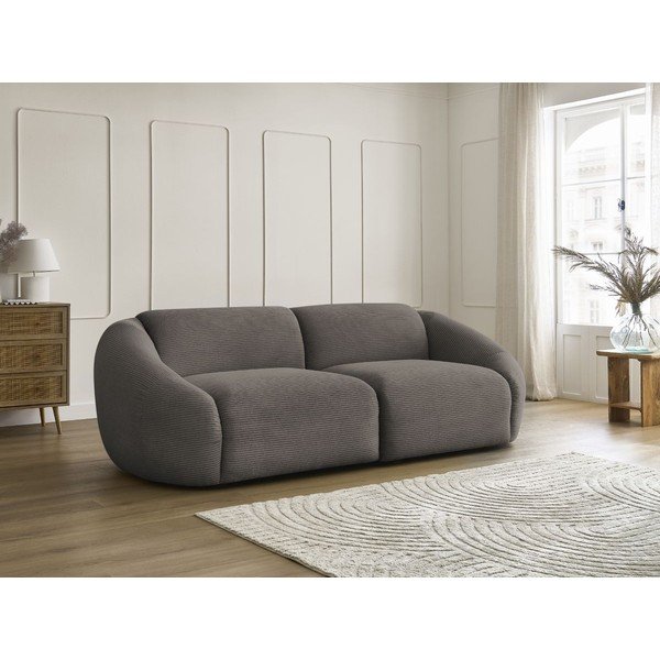 Smeđe-siva sofa od samta 250 cm Tina – Bobochic Paris-image-1
