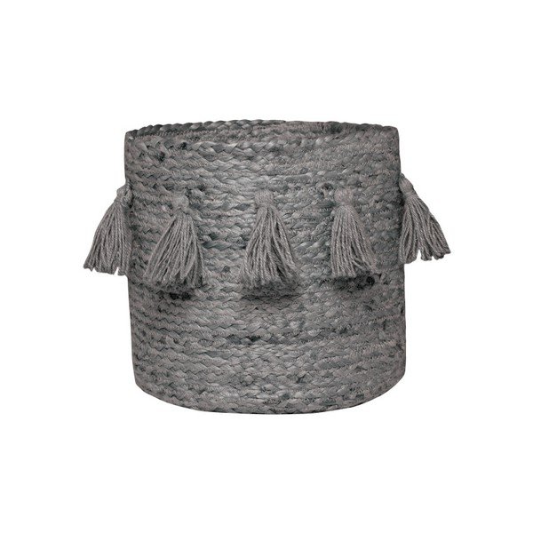 Siva ručno tkana kutija od vlakana konoplje Nattiot, ∅ 30 cm-image-1