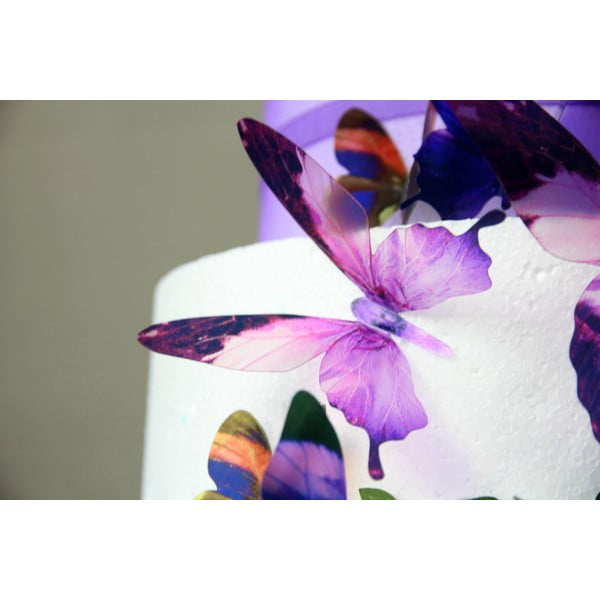 Set od 18 ljepljivih 3D naljepnica Ambiance Butterflies Purple