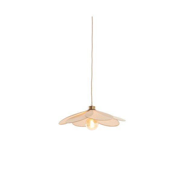 Krem viseća svjetiljka s tekstilnim sjenilom Fyano – Light & Living-image-2