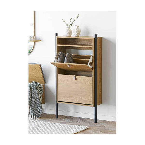 Preklopni ormarić za cipele u dekoru hrasta u prirodnoj boji 62x118x26 cm Barco – House Nordic-image-1