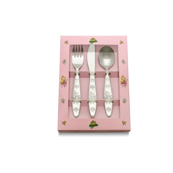 Dječji pribor za jelo 3 kom od nehrđajućeg čelika u srebrnoj boji Princess – Zilverstad