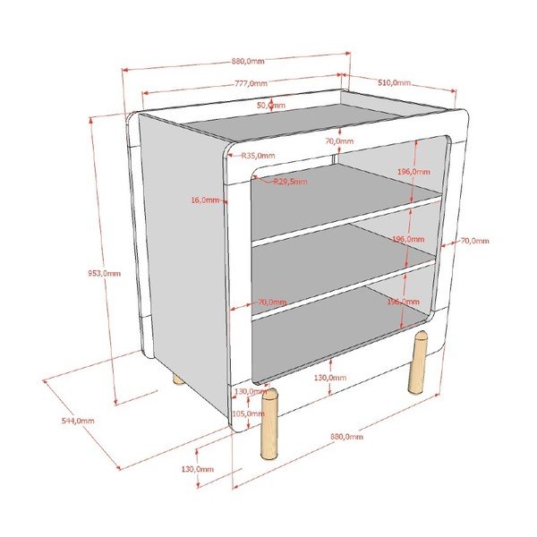 Bijela dječja komoda s promjenjivim stolom 88x95x57 cm Smile – Vipack-image-2