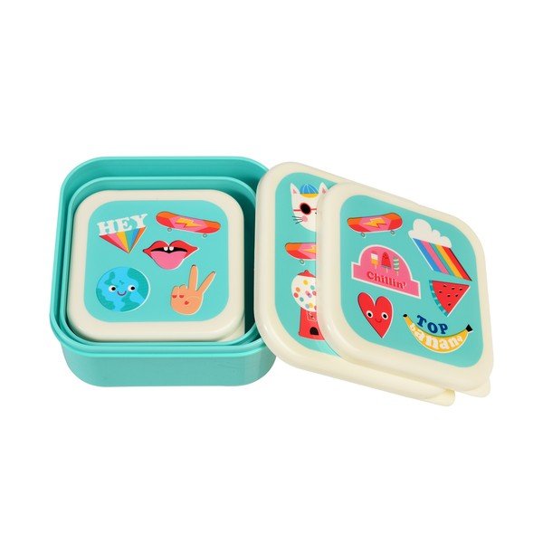Tirkizne dječje kutije za ručak u setu 3 kom Top Banana – Rex London-image-3