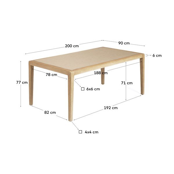 Blagovaonski stol 90x200 cm Better – Kave Home-image-2