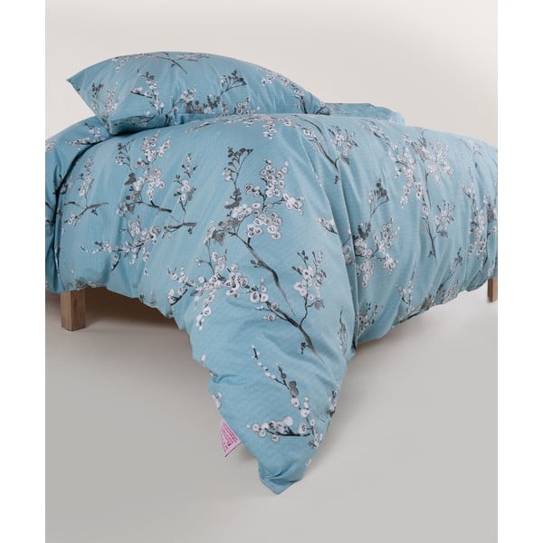 Plava posteljina za bračni krevet/za produženi krevet od renforce pamuka 240x220 cm Blue Floral – Mila Home Luxury-image-3