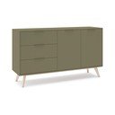 Zelena komoda u mat dekoru 140x81x40 cm Campus – Marckeric