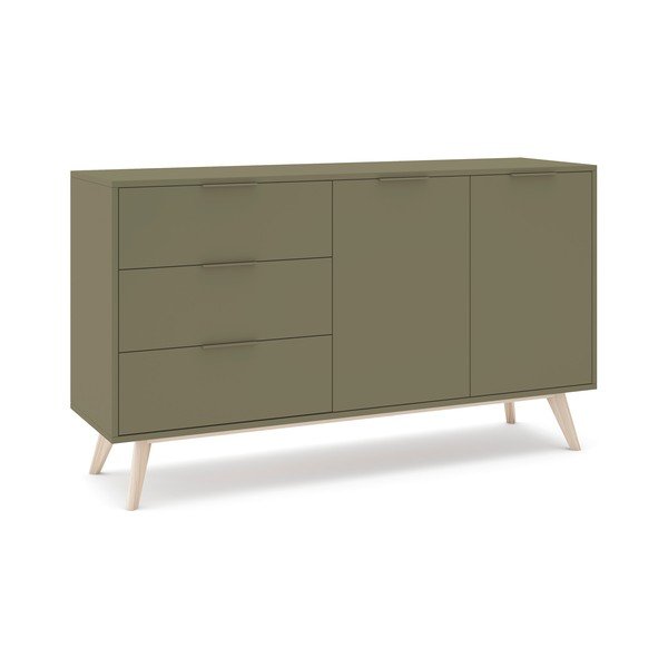 Zelena komoda u mat dekoru 140x81x40 cm Campus – Marckeric