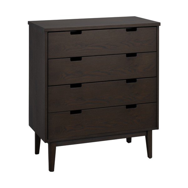 Komoda od punog hrasta u tamnoj prirodnoj boji 75x85x38 cm Garrison – Rowico