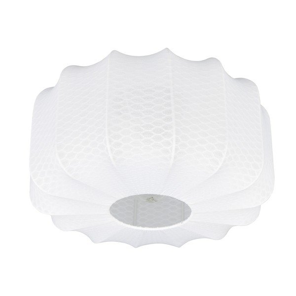 Bijela metalna stropna svjetiljka s tekstilnim sjenilom ø 40 cm Madleine – Reality