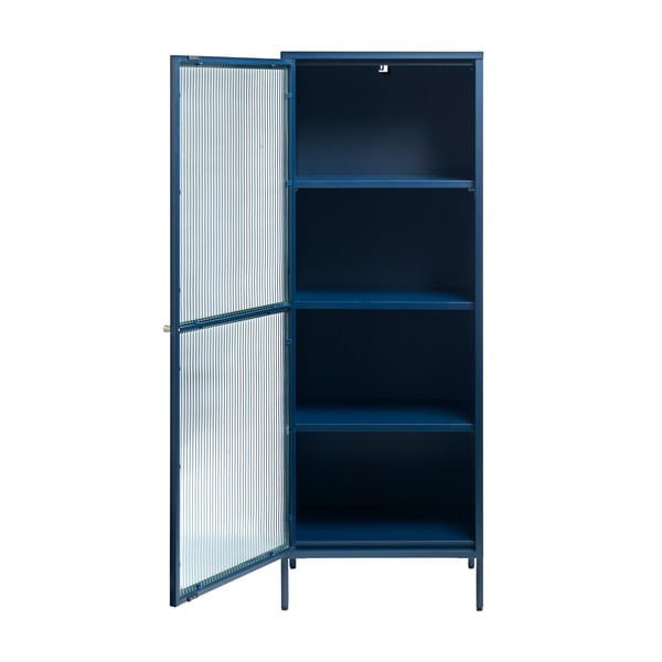 Plava metalna vitrina Unique Furniture Bronco, visina 160 cm-image-2