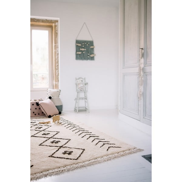 Krem periv/ručno rađen pamučan tepih 140x210 cm Bereber Rhombs – Lorena Canals-image-3