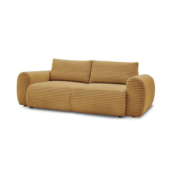 Senf žuta sklopiva sofa od samta 257 cm Lucien – Bobochic Paris-image-3