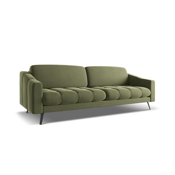 Zelena baršunasti sofa 238 cm Nalu – Makamii-image-2