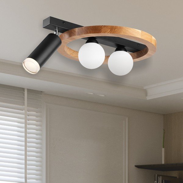 Crna/u prirodnoj boji stropna svjetiljka 40x50 cm Otis – LAMKUR-image-1