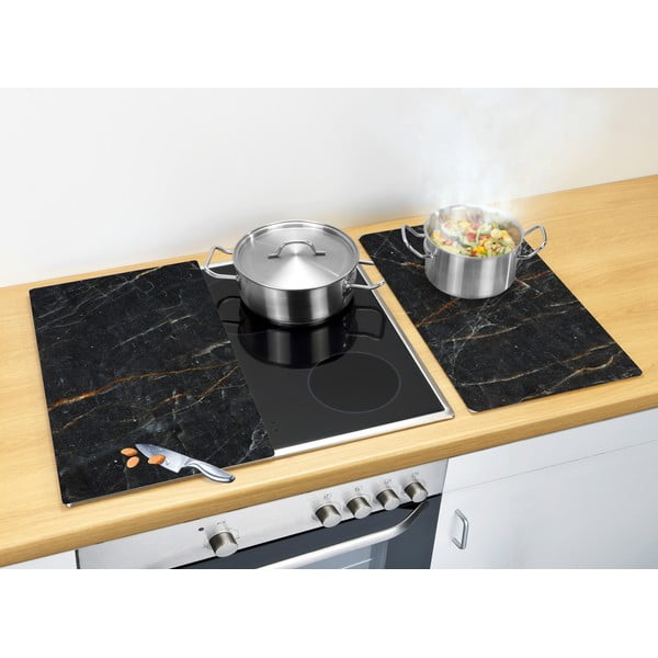 Poklopci za štednjake od kaljenog stakla u setu od 2 kom 52x30 cm Marble - Allstar-image-1