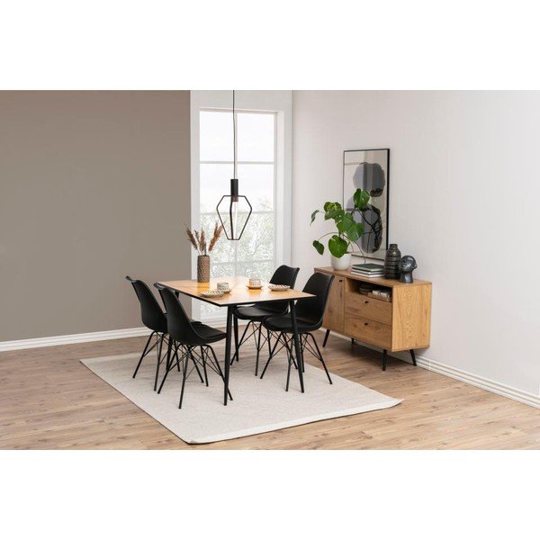 Crna/u prirodnoj boji TV komoda u dekoru hrasta 124x75 cm Wilma – Actona-image-1