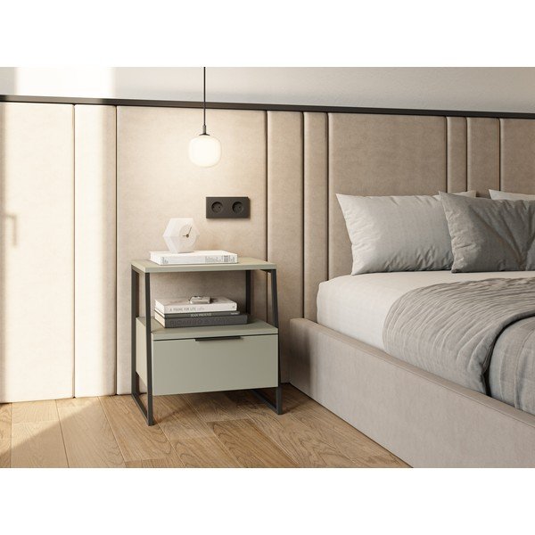 Zeleni/sivi noćni ormarić Velia – Marckeric-image-1