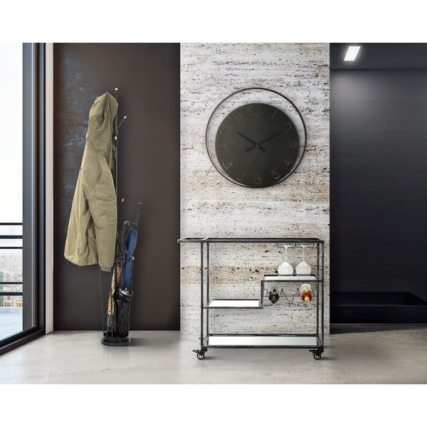 Crni zidni sat Mauro Ferretti Circle, ⌀ 60 cm-image-1