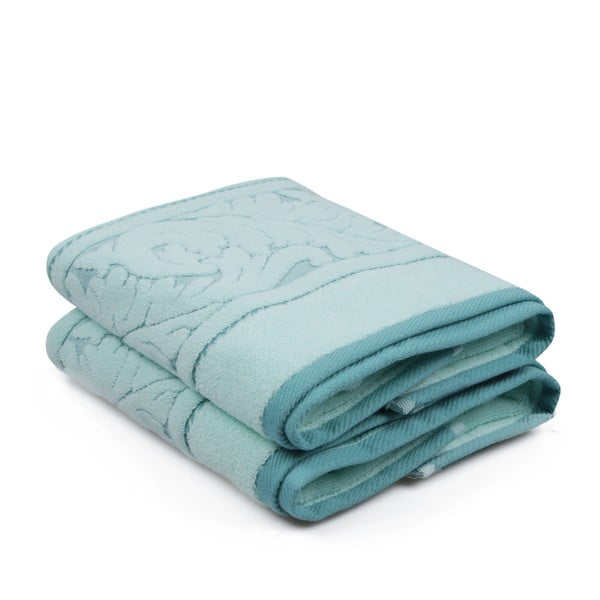 Set od 2 zelena pamučna ručnika boje mentola Sultan, 50 x 90 cm