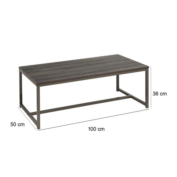 Smeđi stolić za kavu 50x100 cm – Casa Selección-image-3