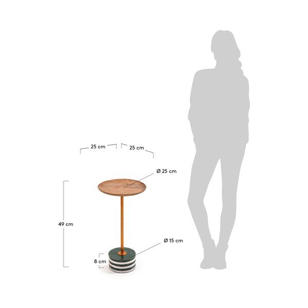 Okrugli stolić od mangovog drveta La Forma Lleyton, visine 25 cm-image-4