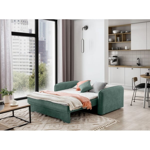 Zelena sklopiva/s prostorom za odlaganje sofa od šenila 155 cm Laine – ELTAP-image-4