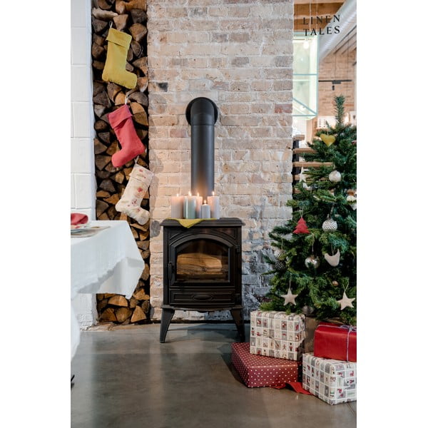 Tekstilna božićna čarapa Christmas Print Natural – Linen Tales-image-4