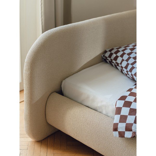 Svijetlo plava pamučna plahta s gumom 180x200 cm Oba – noo.ma-image-2