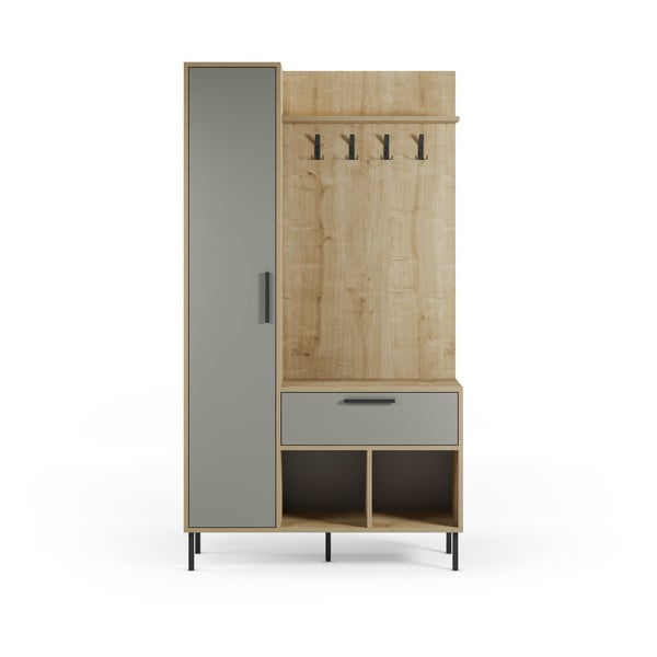 Zeleni/u prirodnoj boji set za hodnik u dekoru hrasta 108x195x35 cm Heidy – Marckeric