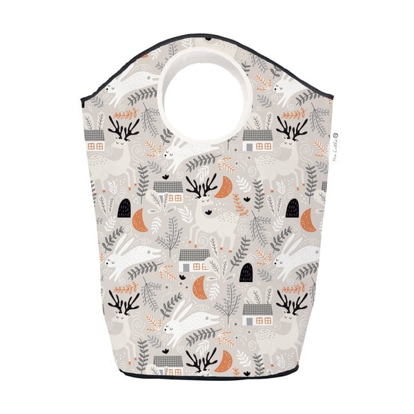 Siva košara za pohranu Little Fox Woodland, 60 l