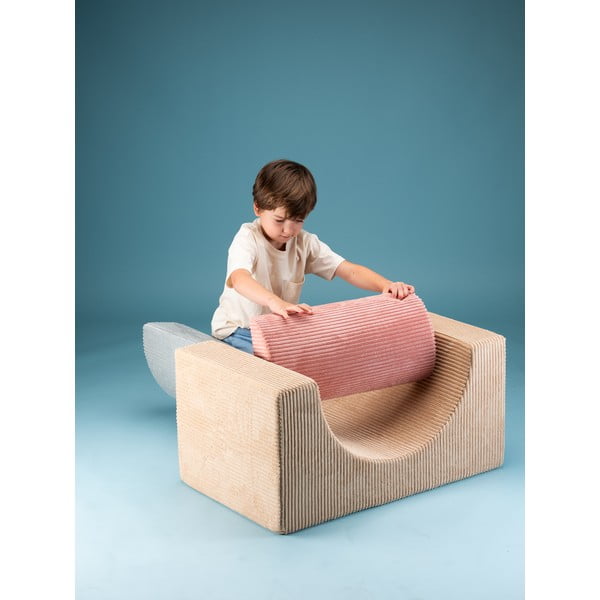 Svjetlo smeđi set mekanih igrački od pjene od samta 75x49x37 cm Rainbow Montessori – Wigiwama-image-3